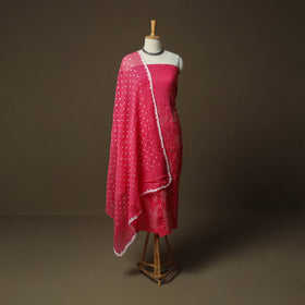 Kutch tie-dye satin cotton bandhani 3pc unstitched dress