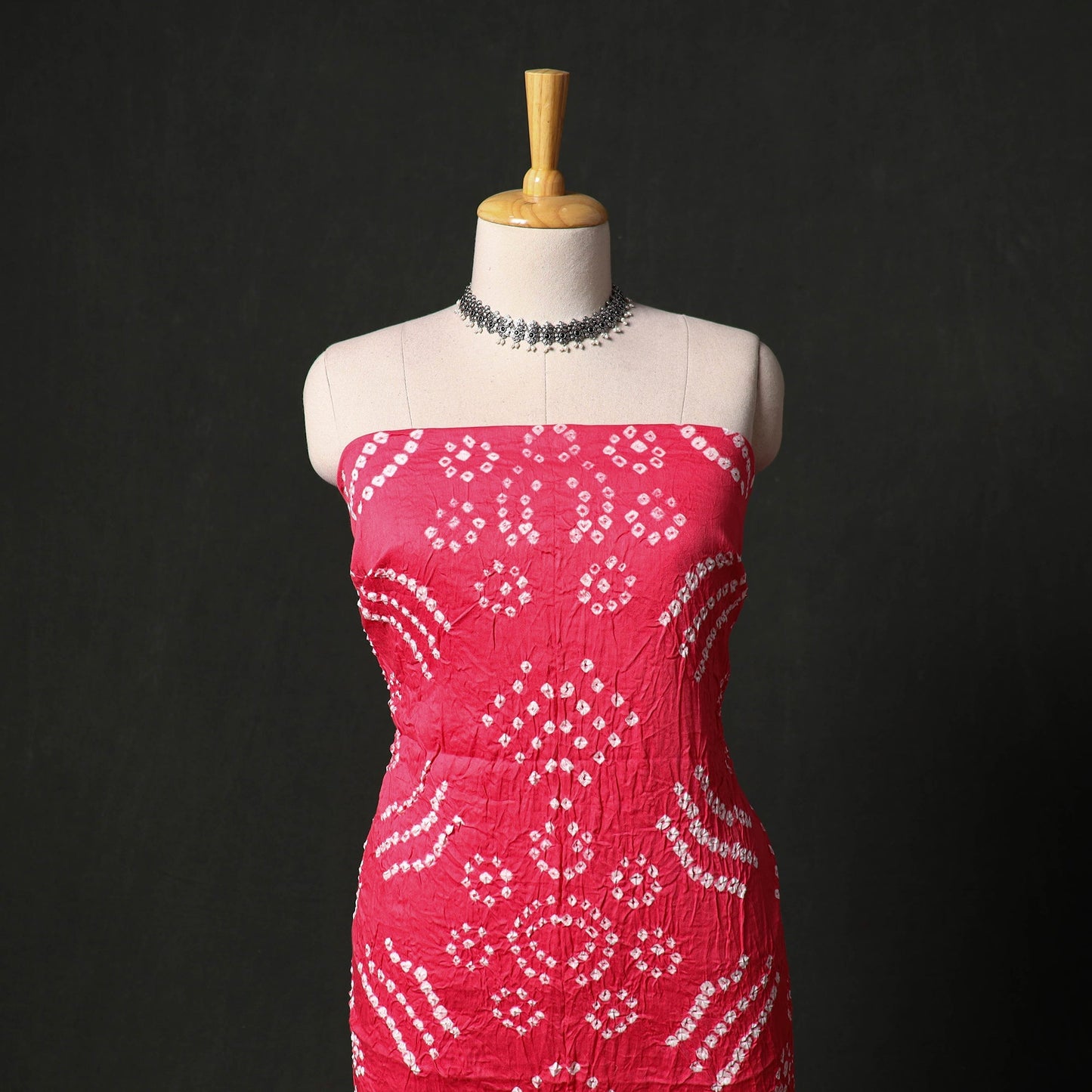Kutch tie-dye satin cotton bandhani 3pc unstitched dress