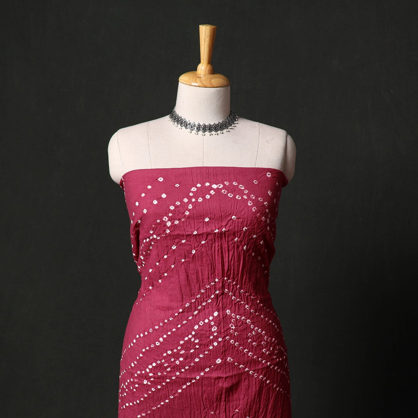Kutch tie-dye satin cotton bandhani 3pc unstitched dress