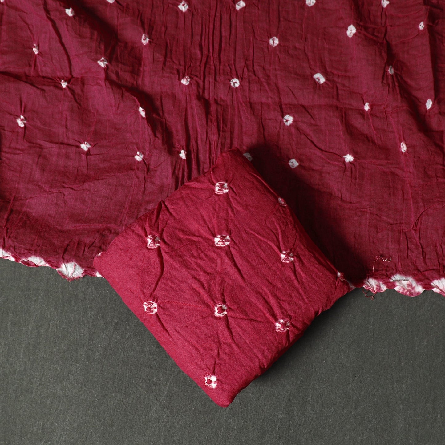 Kutch tie-dye satin cotton bandhani 3pc unstitched dress