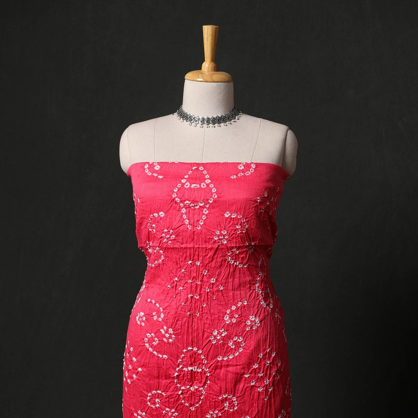 Kutch tie-dye satin cotton bandhani 3pc unstitched dress
