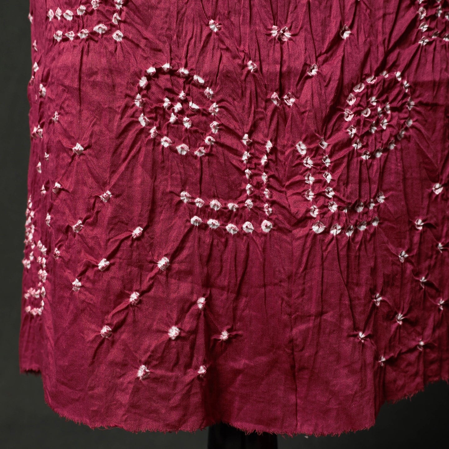 Kutch tie-dye satin cotton bandhani 3pc unstitched dress
