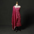 Kutch tie-dye satin cotton bandhani 3pc unstitched dress