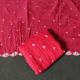 Kutch tie-dye satin cotton bandhani 3pc unstitched dress