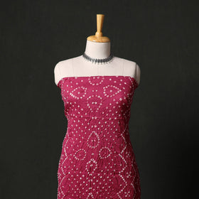 Kutch tie-dye satin cotton bandhani 3pc unstitched dress