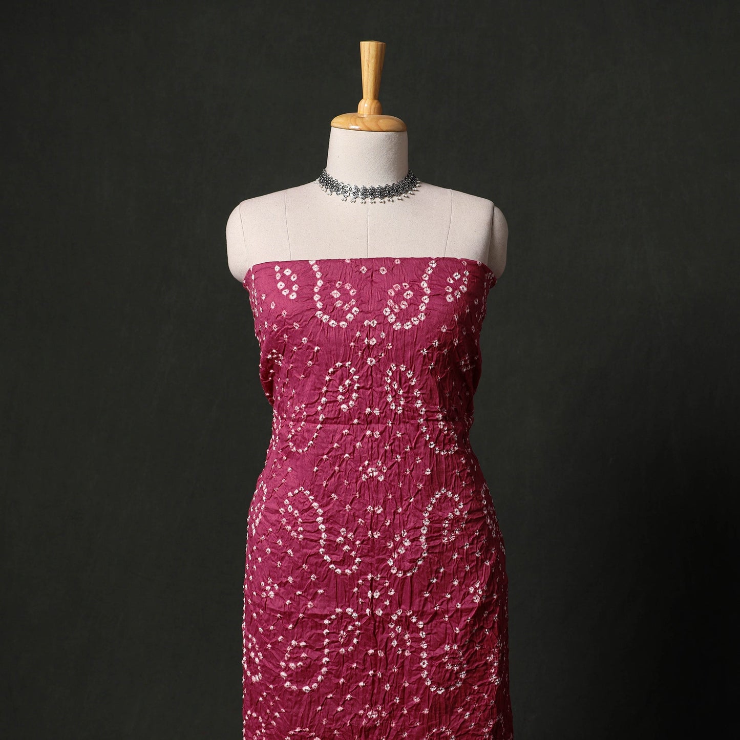 Kutch tie-dye satin cotton bandhani 3pc unstitched dress