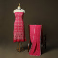 Kutch tie-dye satin cotton bandhani 3pc unstitched dress