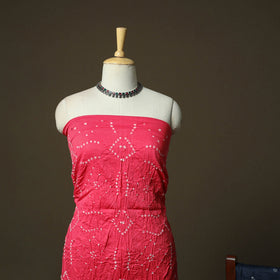 Kutch tie-dye satin cotton bandhani 3pc unstitched dress