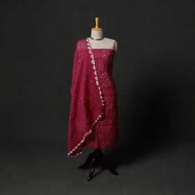 Kutch tie-dye satin cotton bandhani 3pc unstitched dress