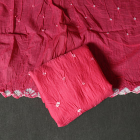 Kutch tie-dye satin cotton bandhani 3pc unstitched dress