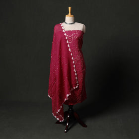 Kutch tie-dye satin cotton bandhani 3pc unstitched dress