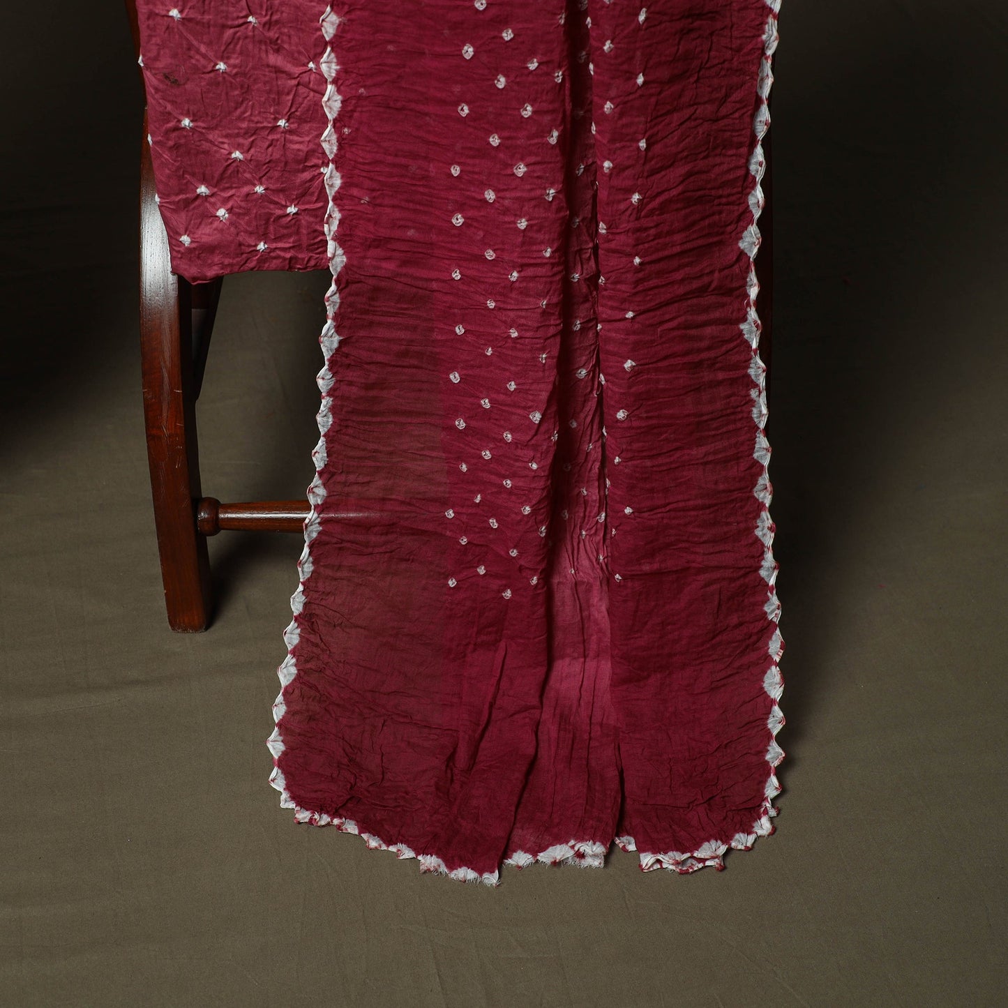 Kutch tie-dye satin cotton bandhani 3pc unstitched dress