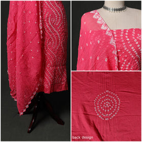 Kutch tie-dye satin cotton bandhani 3pc unstitched dress