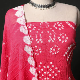 Kutch tie-dye satin cotton bandhani 3pc unstitched dress