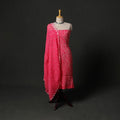 Kutch tie-dye satin cotton bandhani 3pc unstitched dress