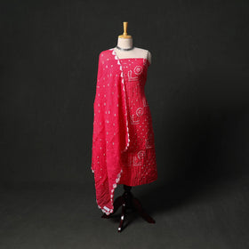 Kutch tie-dye satin cotton bandhani 3pc unstitched dress