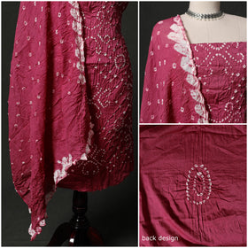 Kutch tie-dye satin cotton bandhani 3pc unstitched dress