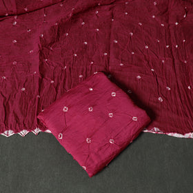 Kutch tie-dye satin cotton bandhani 3pc unstitched dress