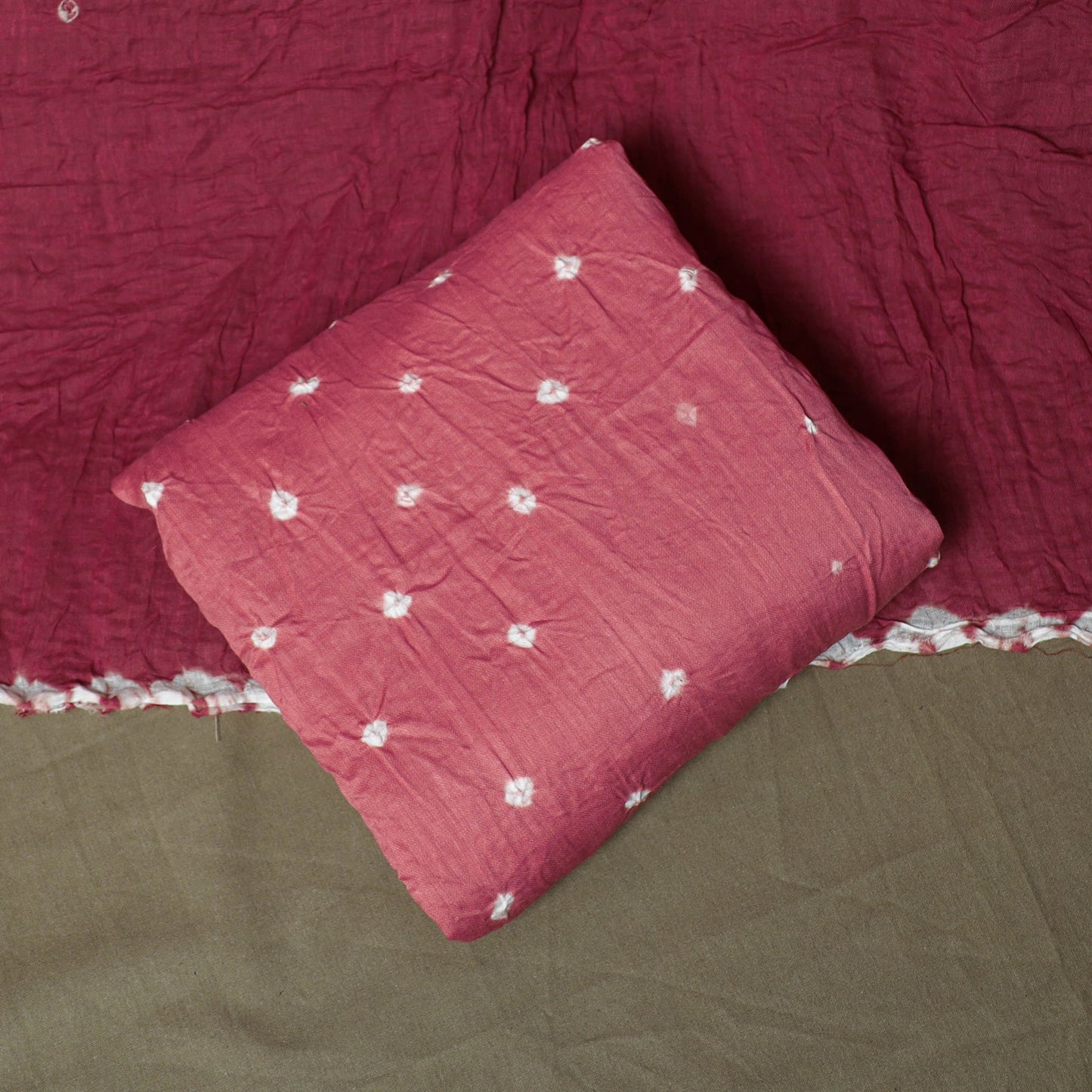 Kutch tie-dye satin cotton bandhani 3pc unstitched dress