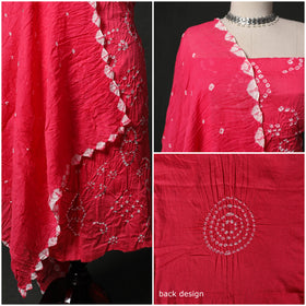 Kutch tie-dye satin cotton bandhani 3pc unstitched dress
