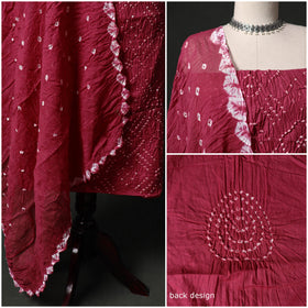 Kutch tie-dye satin cotton bandhani 3pc unstitched dress