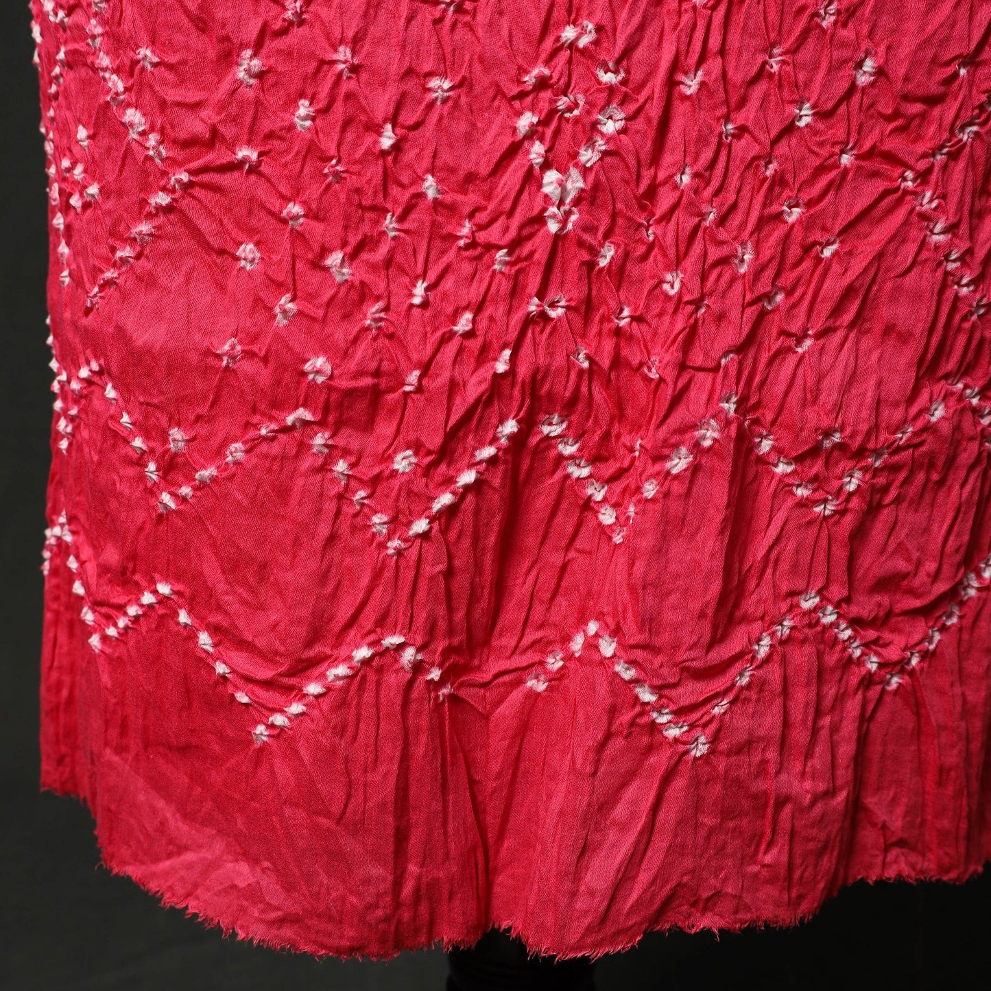 Kutch tie-dye satin cotton bandhani 3pc unstitched dress
