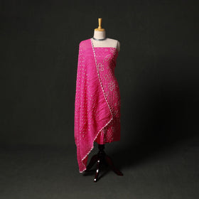 Kutch tie-dye satin cotton bandhani 3pc unstitched dress