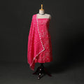 Kutch tie-dye satin cotton bandhani 3pc unstitched dress