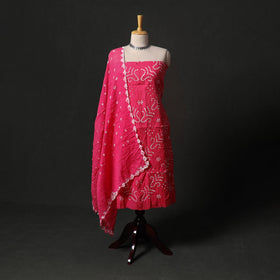 Kutch tie-dye satin cotton bandhani 3pc unstitched dress