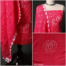 Kutch tie-dye satin cotton bandhani 3pc unstitched dress