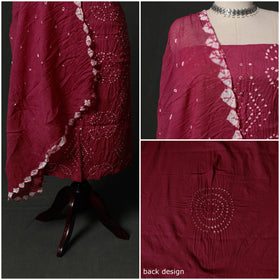 Kutch tie-dye satin cotton bandhani 3pc unstitched dress