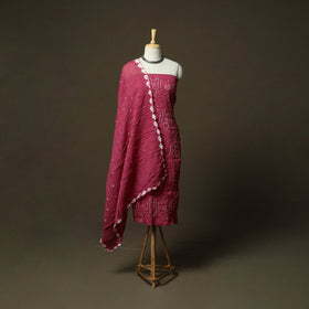 Kutch tie-dye satin cotton bandhani 3pc unstitched dress