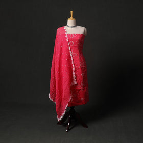 Kutch tie-dye satin cotton bandhani 3pc unstitched dress