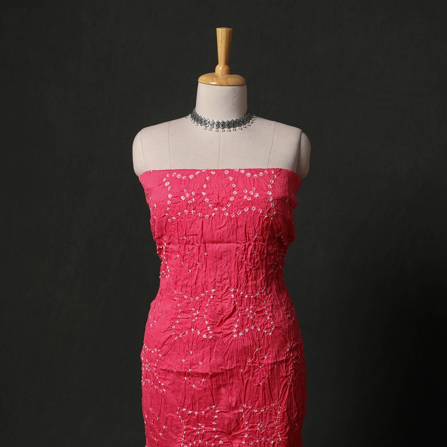 Kutch tie-dye satin cotton bandhani 3pc unstitched dress