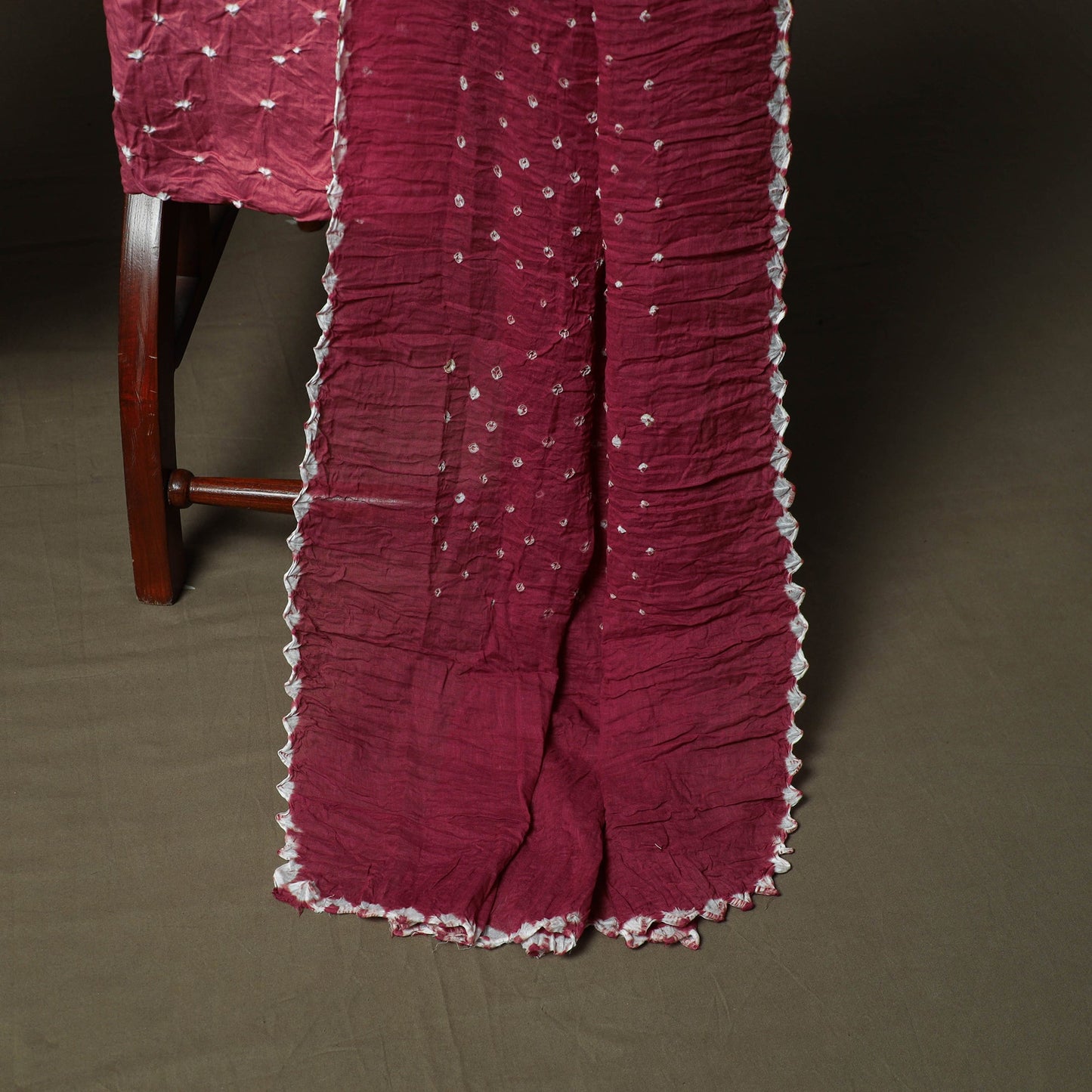 Kutch tie-dye satin cotton bandhani 3pc unstitched dress