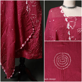 Kutch tie-dye satin cotton bandhani 3pc unstitched dress
