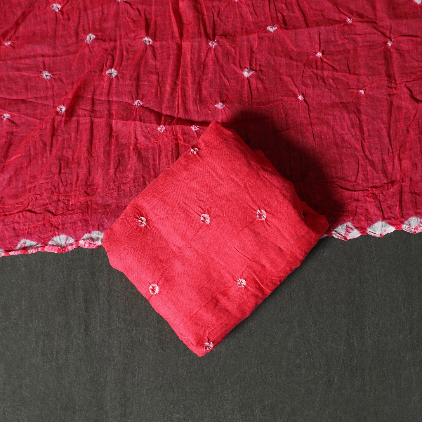 Kutch tie-dye satin cotton bandhani 3pc unstitched dress