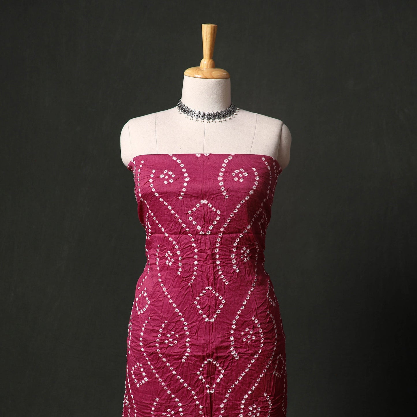 Kutch tie-dye satin cotton bandhani 3pc unstitched dress