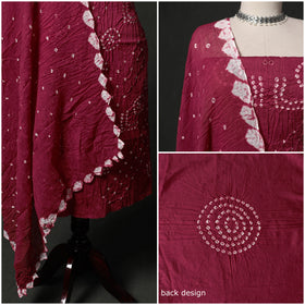 Kutch tie-dye satin cotton bandhani 3pc unstitched dress