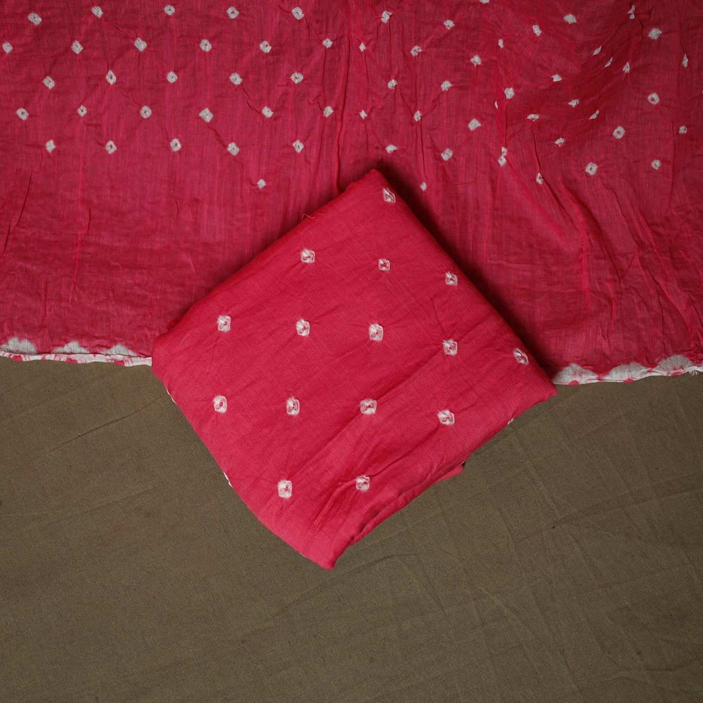 Kutch tie-dye satin cotton bandhani 3pc unstitched dress