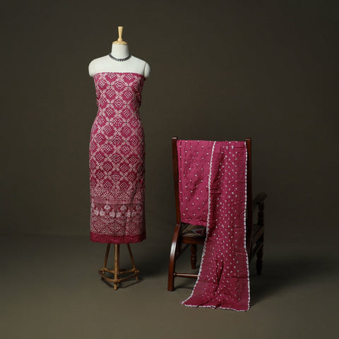 Kutch tie-dye satin cotton bandhani mirror work 3pc