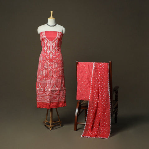 Kutch tie-dye satin cotton bandhani sequin work 3pc