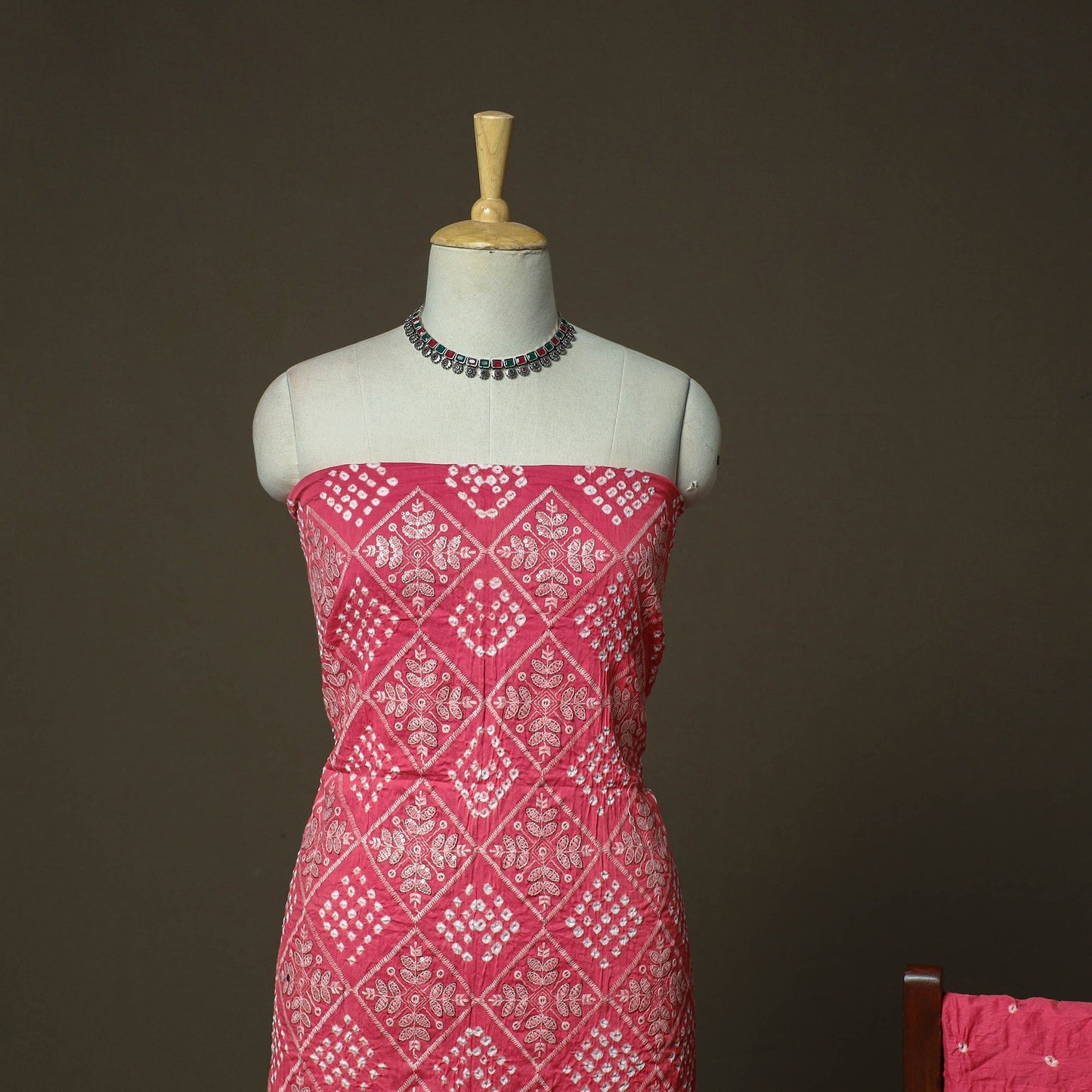 Kutch tie-dye satin cotton bandhani sequin work 3pc