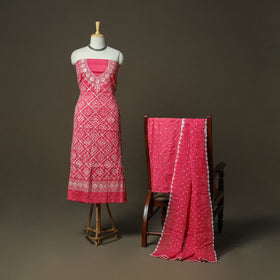 Kutch tie-dye satin cotton bandhani sequin work 3pc