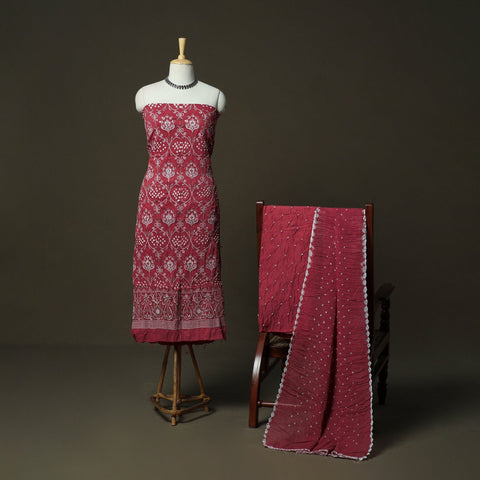 Kutch tie-dye satin cotton bandhani sequin work 3pc