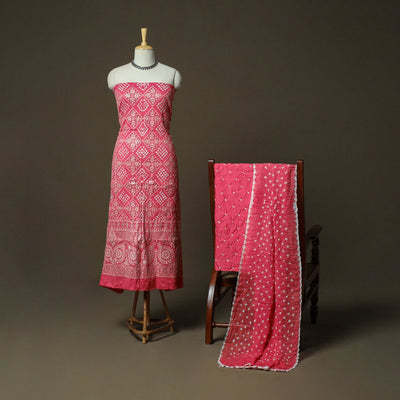 Kutch tie-dye satin cotton bandhani sequin work 3pc