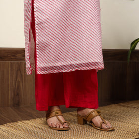 Pink - leheriya printed kota doria kurta with palazzo &