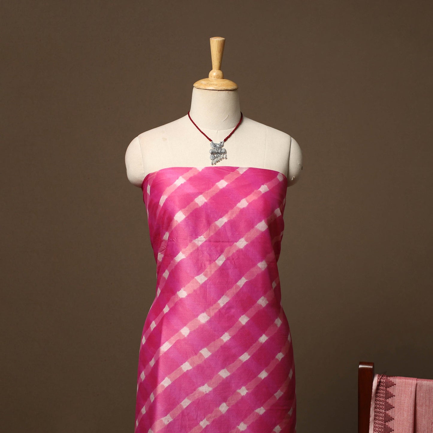 Leheriya tie-dye handloom chanderi silk 2pc unstitched