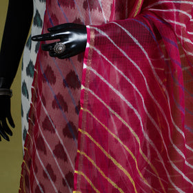 Pink - tie-dye kota doria cotton leheriya dupatta 14