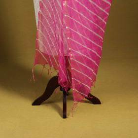 Pink - tie-dye kota doria cotton leheriya dupatta 15